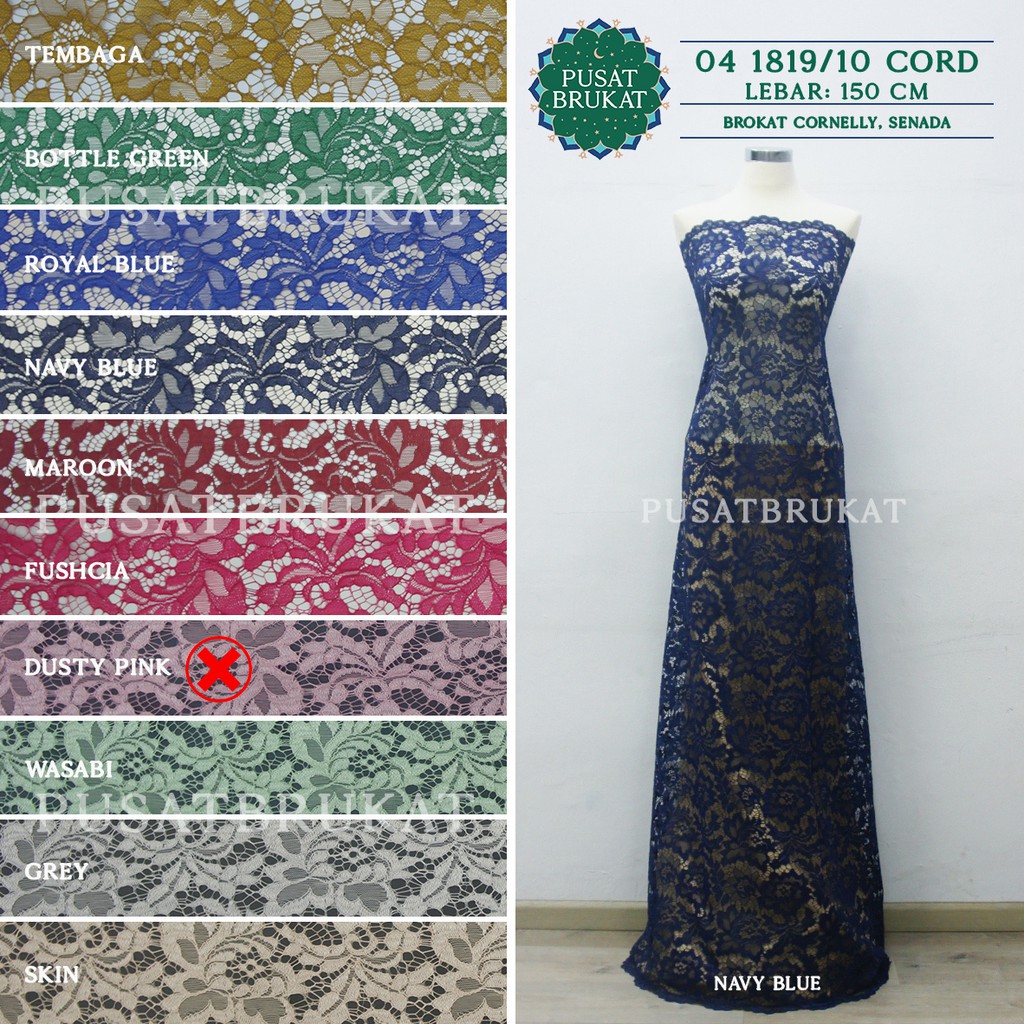 04 1819 CORD - KAIN BRUKAT / BROKAT CORNELLY SENADA [harga per 0.5m]