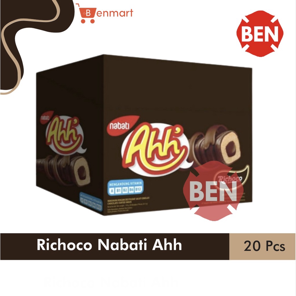 

Richoco Nabati Ahh 1 Pak Box 20 Pcs 5g 5gr 5 g gr Chocolate Coklat 500