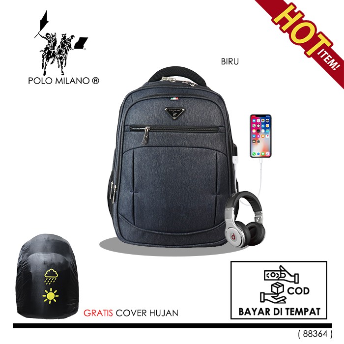 tas ransel pria import polo milano 88364 tas ransel pria murah ransel anti air tas laptop pria