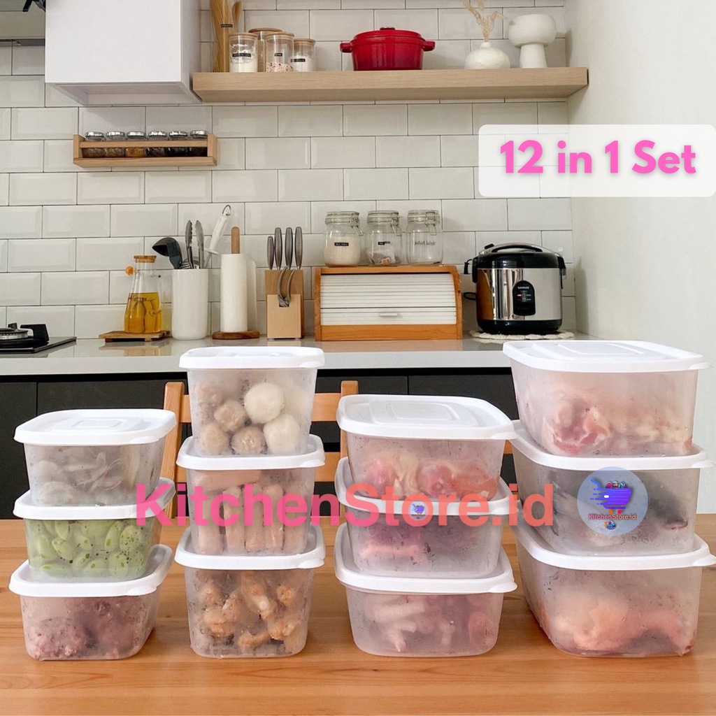 FOOD PREP CALISTA SET FOOD KONTAINER SET 12 PCS CALISTA RUMOI TERBARU TOPLES PUTIH KEKINIAN WADAH PENYIMPANAN KULKAS TOPLES PENYIMPANAN SAYUR DAN IKAN TOPLES BENING SET NEW FOOD CONTAINER TOPLES TRANSPARAN WADAH BUMBU KULKAS