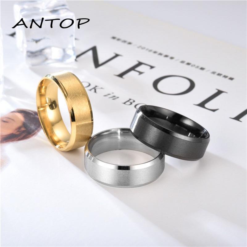 Cincin Titanium Cincin Warna Hitam Dan Emas Pria