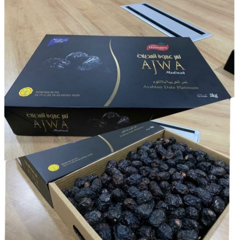 Buah kurma Ajwa Al madinah sudah Kemenkes 1kg | ajwa humaira bagus