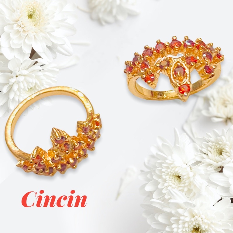 cincin wanita //perhiasan cincin //cincin permata warna//cincin