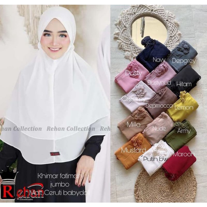 Khimar Fatimah jumbo 2 layer // Khimar 2 layer ceruty babydoll // Khimar premium // Af_store22 Khima