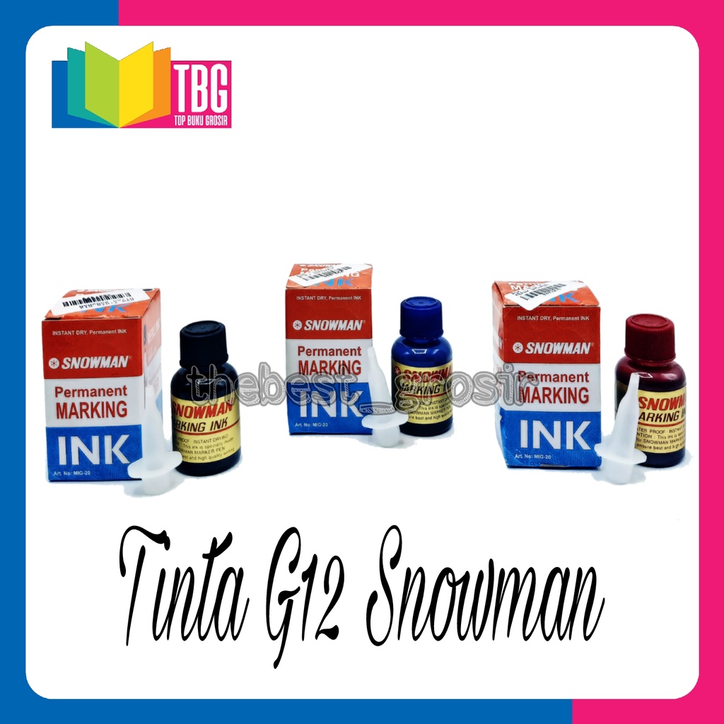 

1 PCS TINTA SPIDOL G12 (PERMANENT) SNOWMAN /REFILL TINTA SPIDOL/ TINTA SPIDOL PERMANENT