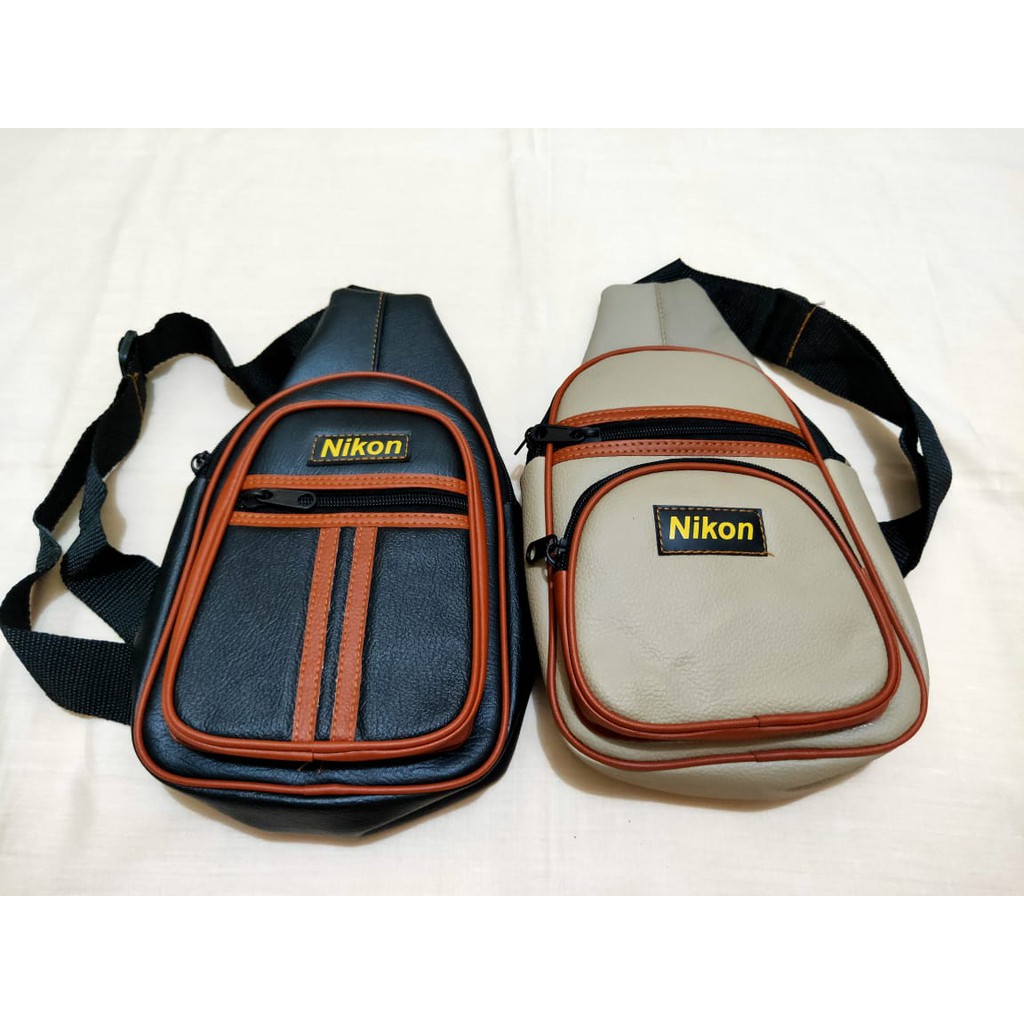 Tas Selempang Pria Nikon bahan kulit