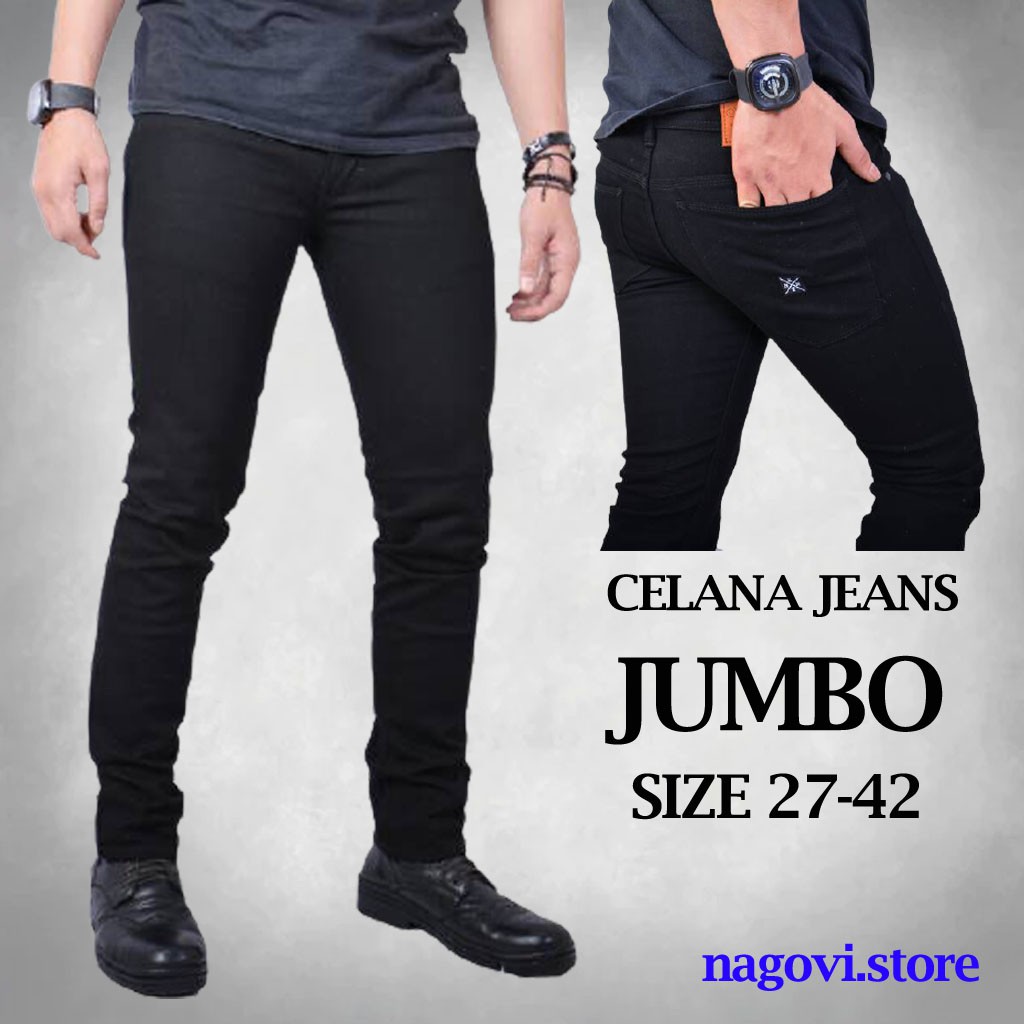 COD Celana Pria JUMBO Jeans Cowok Denim Distro BIG SIZE Slim Fit Import Termurah CelanaJeans Pensil