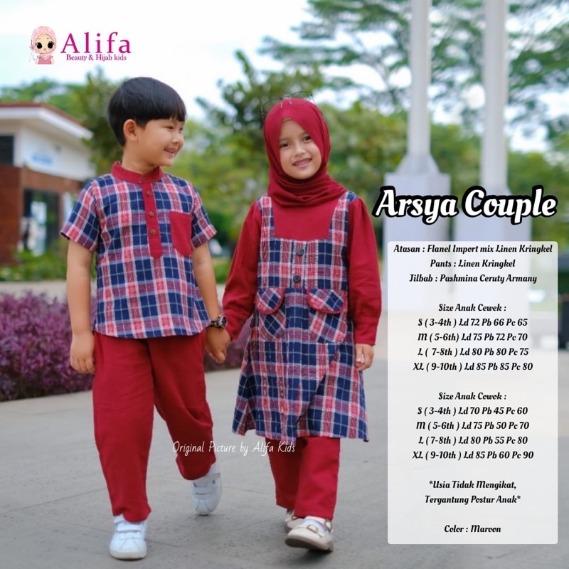 ARSYA COUPLE SET KIDS (Baju Anak Couple) by Alifa