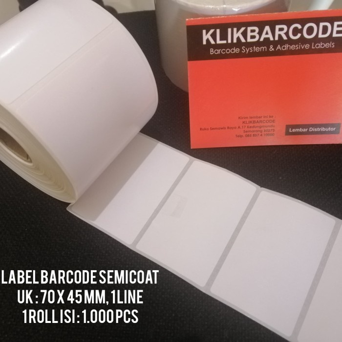

BARCODE LABEL SEMICOAT 70 X 45 MM - 1 LINE - ISI : 1.000 PCS - PROM0
