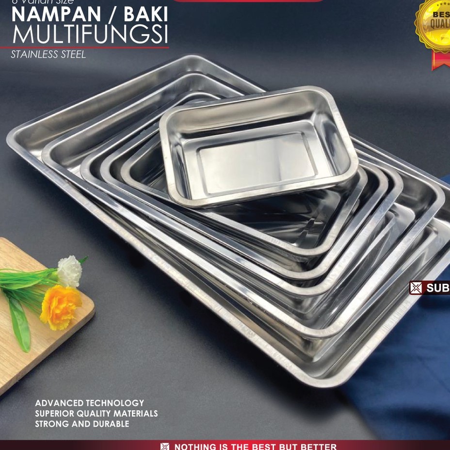 Nampan / Baki / Stainless Ukuran 27 x 20 Cm