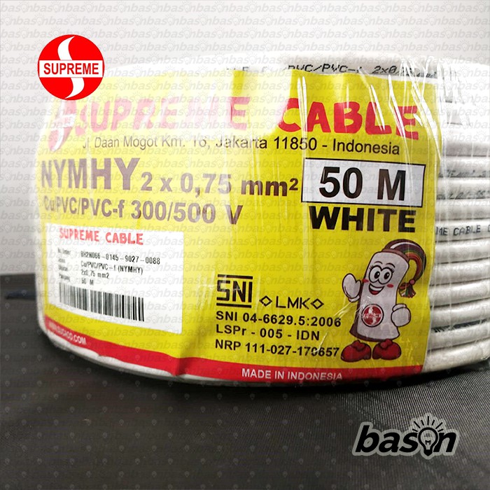 SUPREME NYMHY 2x0.75mm @ 50m - Kabel Listrik Serabut