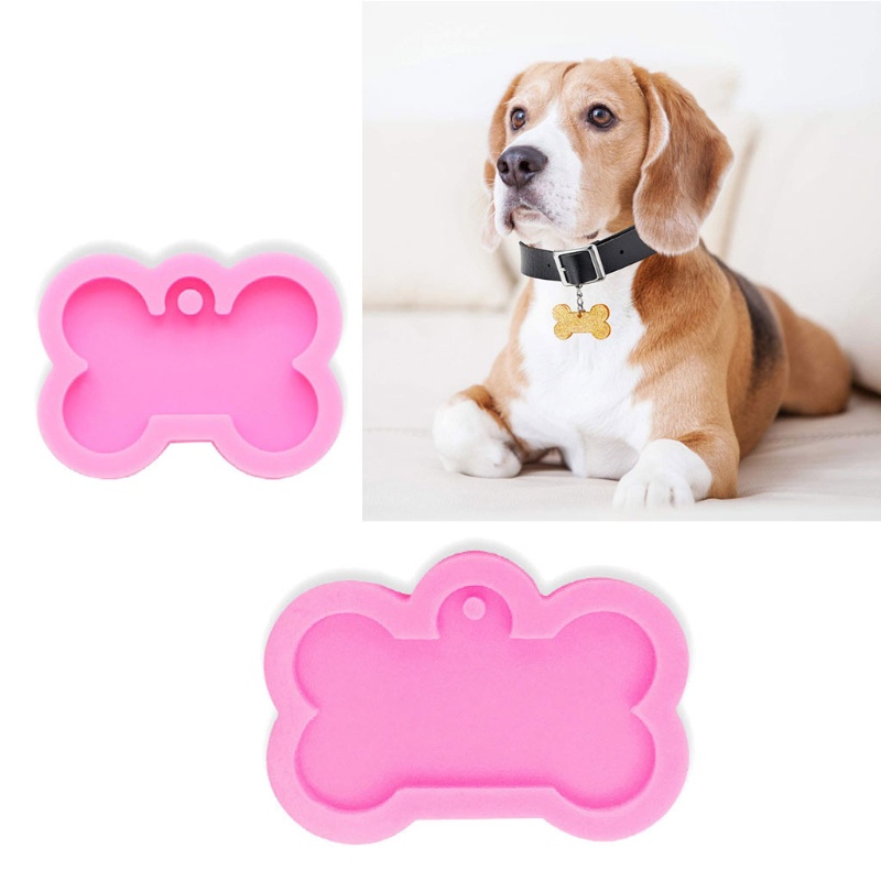 SIY  2 Sizes DIY Silicone Bone Shape Pendant Resin Mold DIY Dog Tag Dog Bone Shaped Keychain Resin Mold Resin Crafting Tools