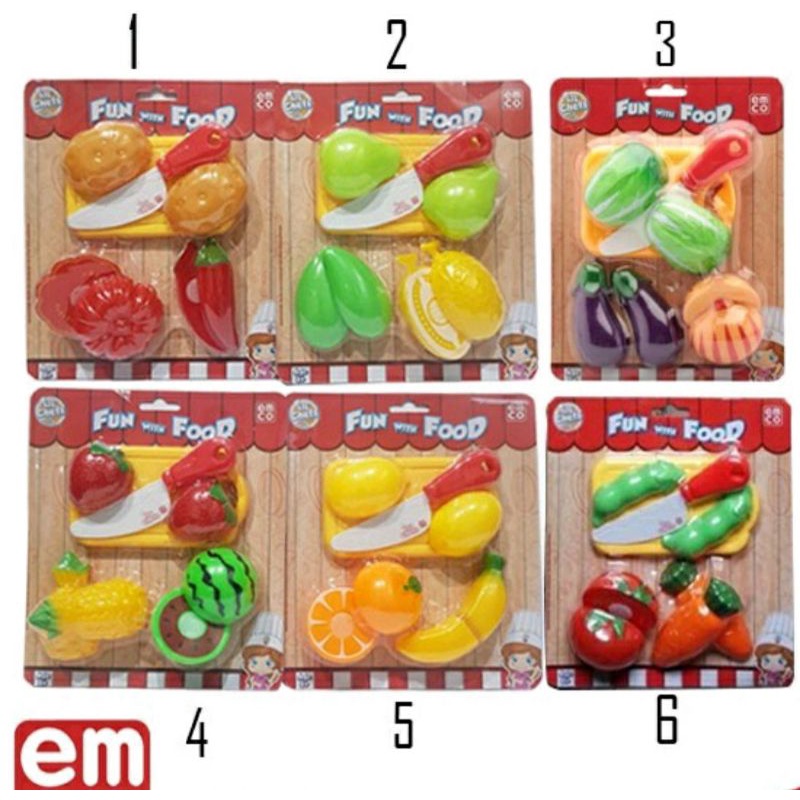 Emco Lil Chefz Small Pack Mainan Potong Buah Dan Sayur