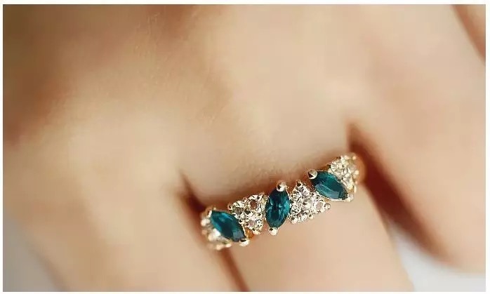 MORYMOSHI C09 Cincin Wanita Berlian Hijau Fashion Korea Murah