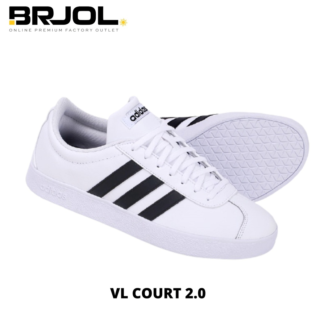 SEPATU SKATE PRIA ORIGINAL ADIDAS VL COURT 2.0 DA9868 PUTIH HITAM