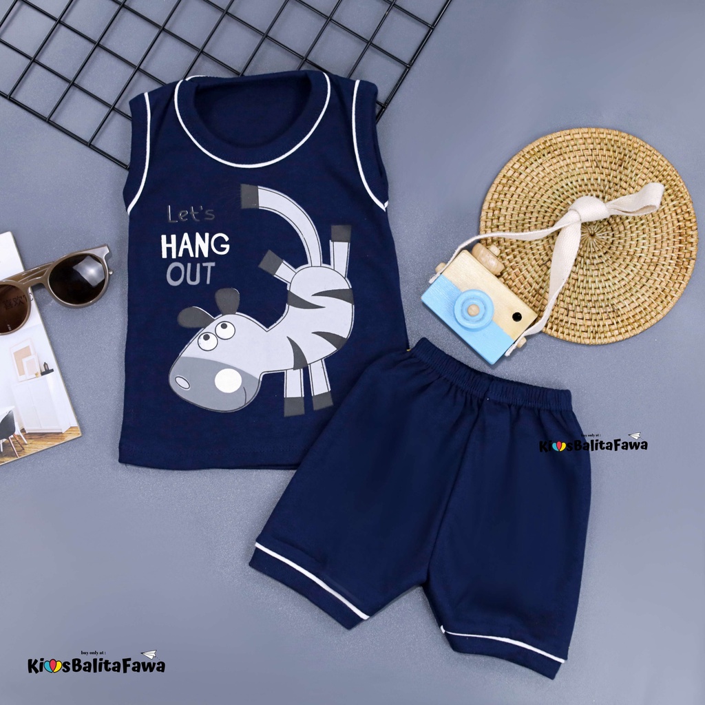 [KUTUNG] Setelan Baby Satria Size 3 - 12 Month / Premium Import Set Bayi Laki Kaos Celana
