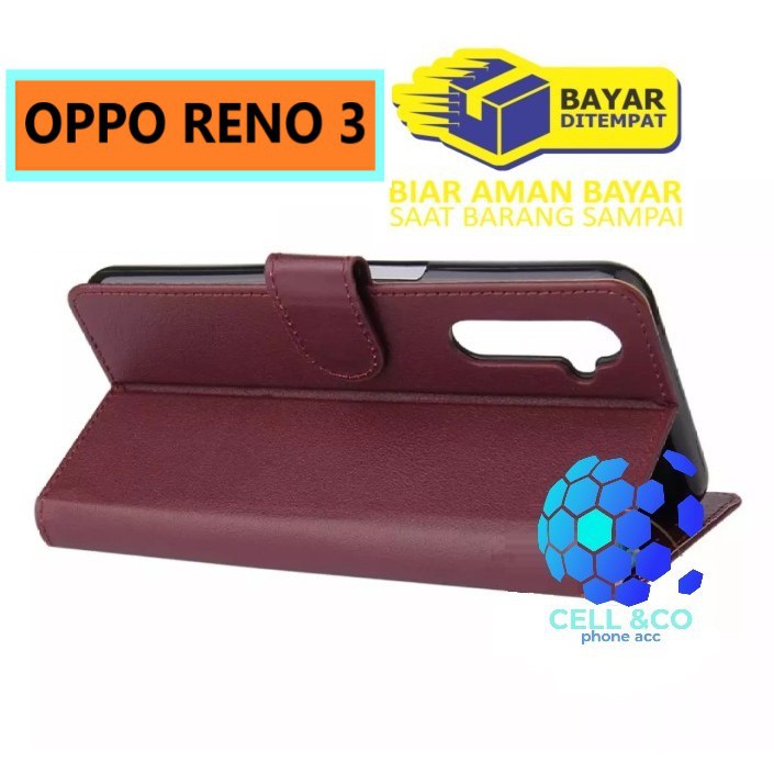 Flip cover OPPO RENO 3 Flip case buka tutup kesing hp casing flip case leather wallet