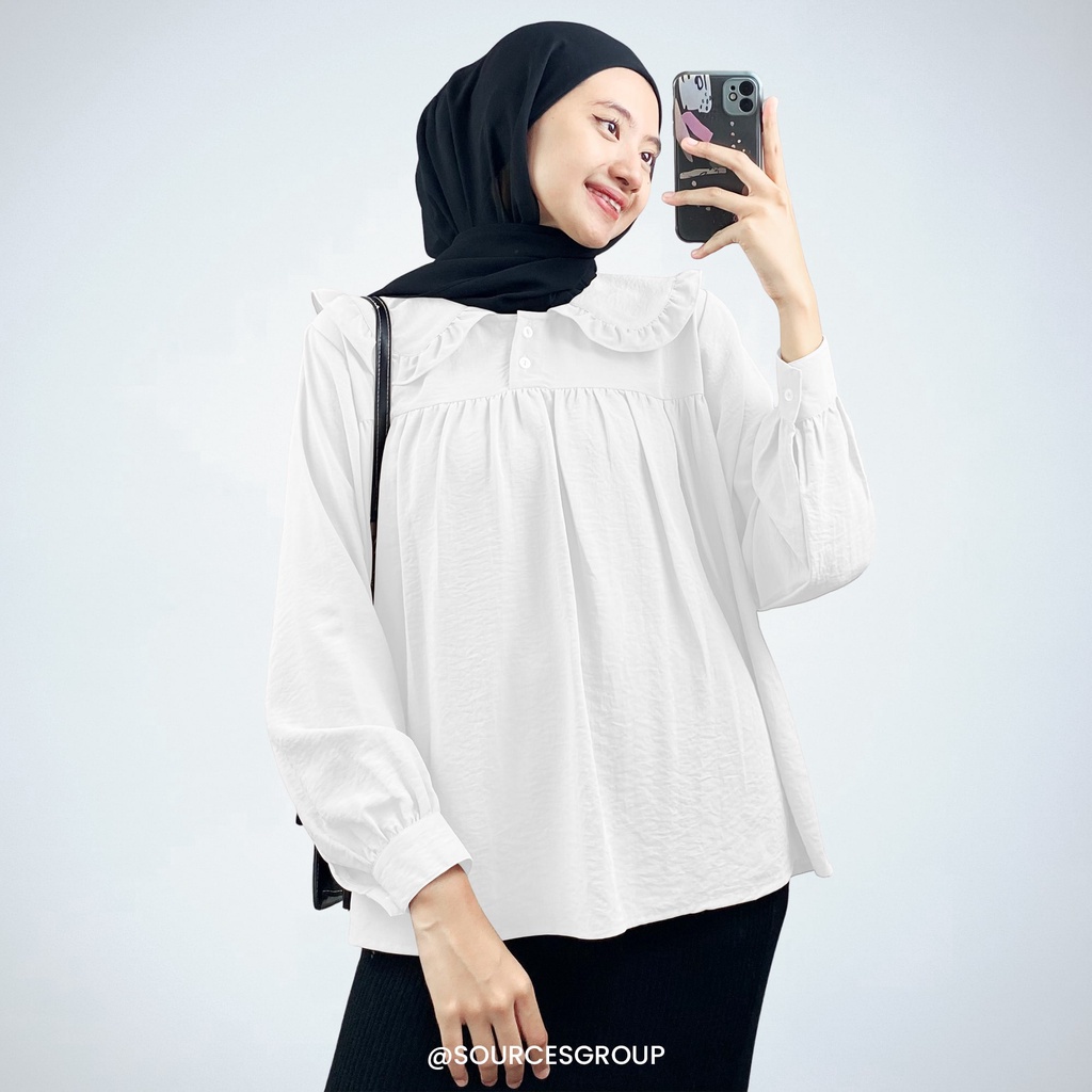 IL - QUILA BLOUSE ATASAN WANITA MUSLIM | BLOUSE KERAH RUFFLE WANITA