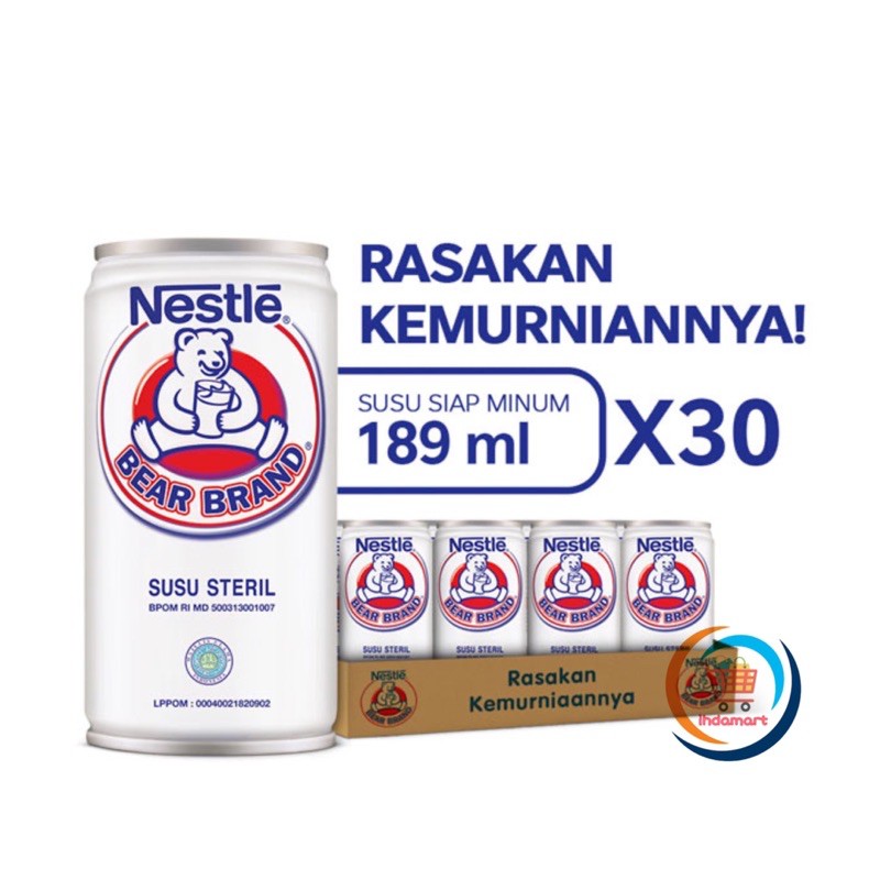 Susu Beruang / Susu Bear Brand Steril 189 ml 1 Karton Isi 30 pcs