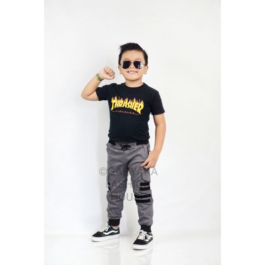 NEW CELANA ANAK JOGGER LIST BAHAN KATUN MELAR ADEM HALUS DAN TEBAL