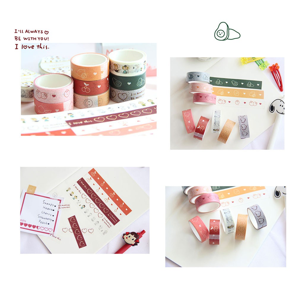 TK 15mm Journal Paper Tape Cute Kwaii Journal Washi Tape Adhesive Tape Diy Scrapbooking Sticker Label Masking Tapes