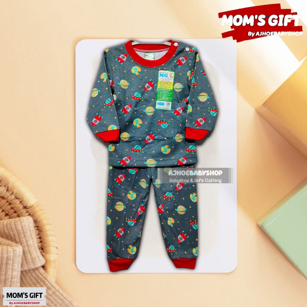 3 PCS | MOM'S GIFT KATUN ASLI 100 % Setelan Baju Pendek Celana Panjang SETELAN  MOM'S GIFT mirror velvet art 259