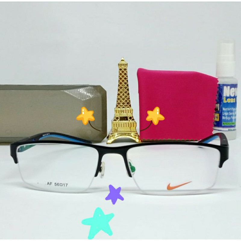kacamata minus frame half frame pria wanita frame murah