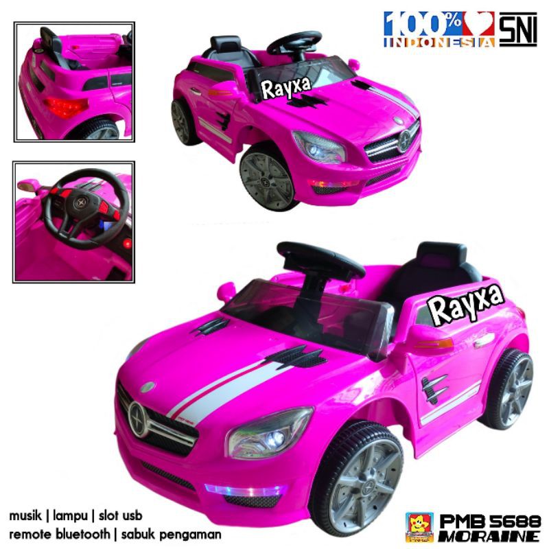  mobil  aki anak  pmb m 5688 moraine pink mainan mobilan anak  