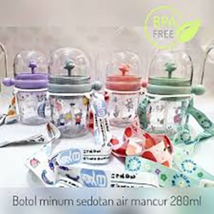 Mikusoo Botol Minum Anak Air Mancur Ikan Lumba-Lumba Paus / Kincir Sedotan Spray Fountain Children Pot 250ml