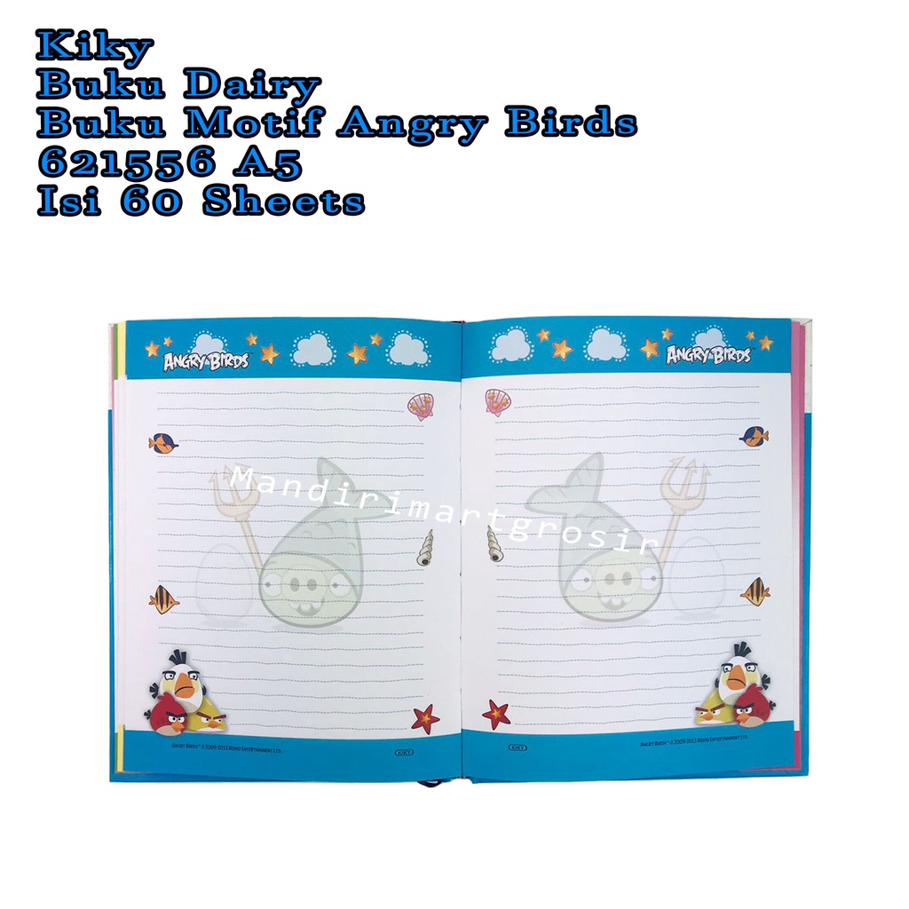 Buku Dairy *Kiky * Buku Motif Angry Birds * 621556 A5 60 Sheets