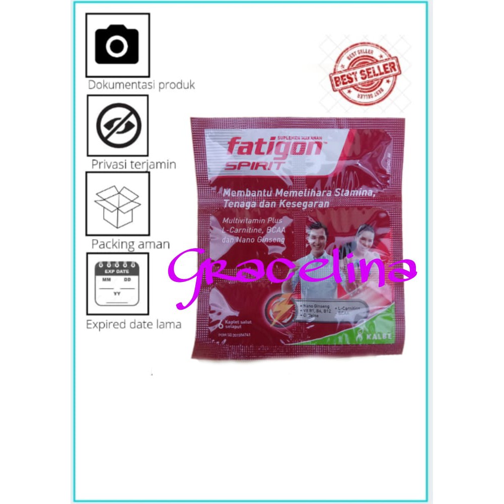 Vitamin dan suplemen/ Fatigon Spirit 6 Kaplet/ Vitamin dan multivitamin/ Fatigon spirit/ Memelihara 