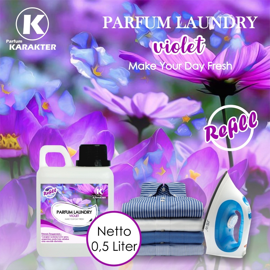 Parfum Laundry Aroma Violet Bibit Parfum Import Wangi &amp; Tahan Lama Kemasan 500 ml | Bisa Cod | Terlaris