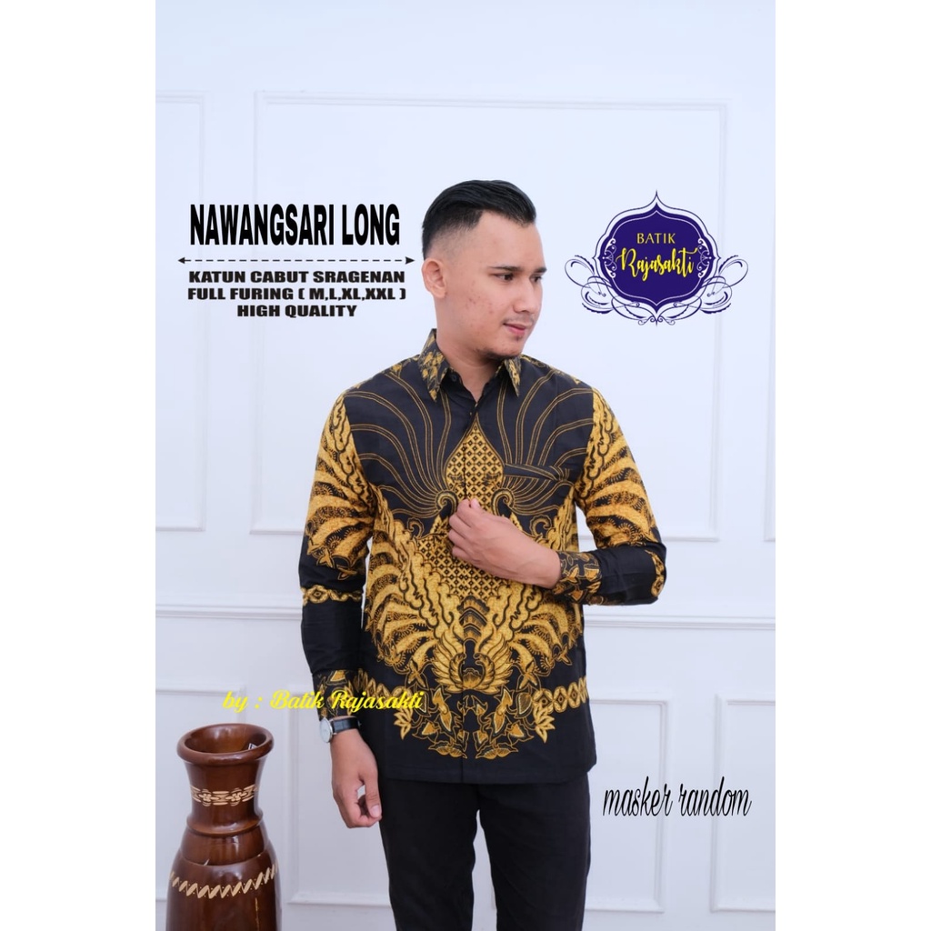 NAWANGSARI KEMEJA BATIK SOLO PRIA LENGAN PANJANG LAPIS FURING ATASAN BATIK PREMIUM MODERN KATUN HALUS  BAHUWIRYA  BANAMITRA BANAMITRA PUTIH BANGSAWAN BAYU PUTRA BERLIAN BIRU BHARATAYUDA BIMASENA BIRENDRA BIRU INDAH BRAHMAKERTA BRAHMAKERTA MERAH BUDIDRAWA