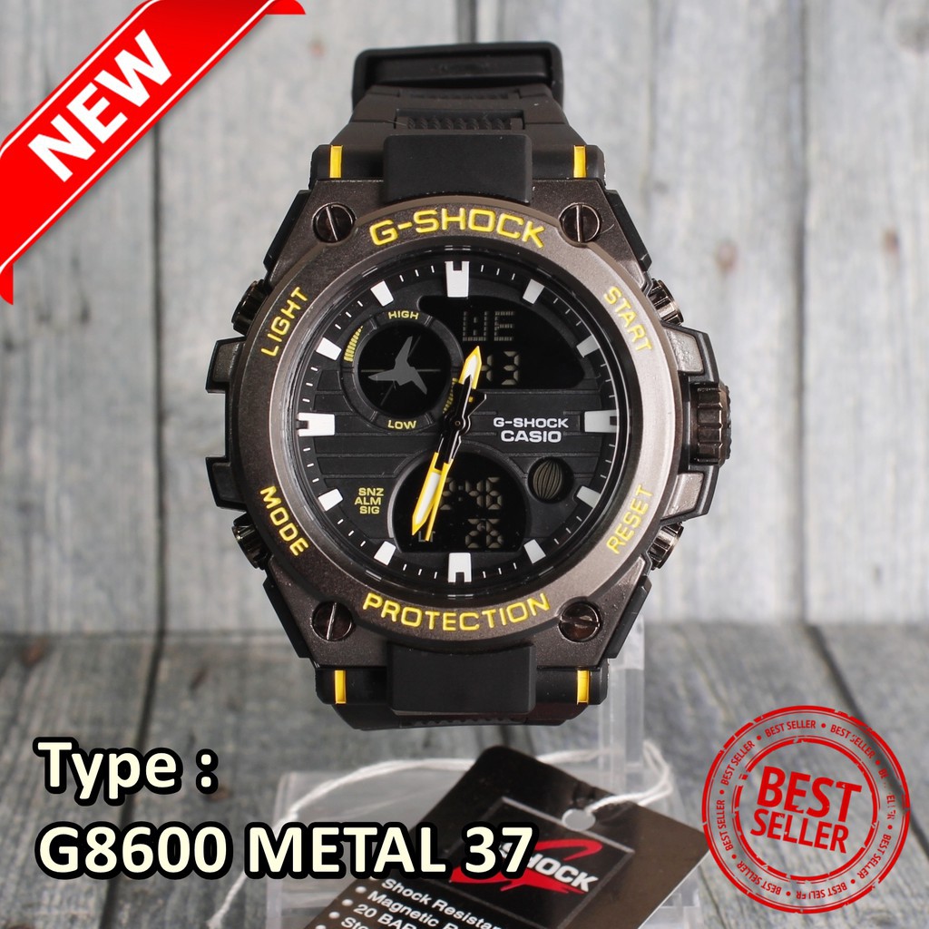 PROMO MURAH FREE ONGKIR  G-Shock Casio G8600 metal besi Full Black Hitam jam tangan pria