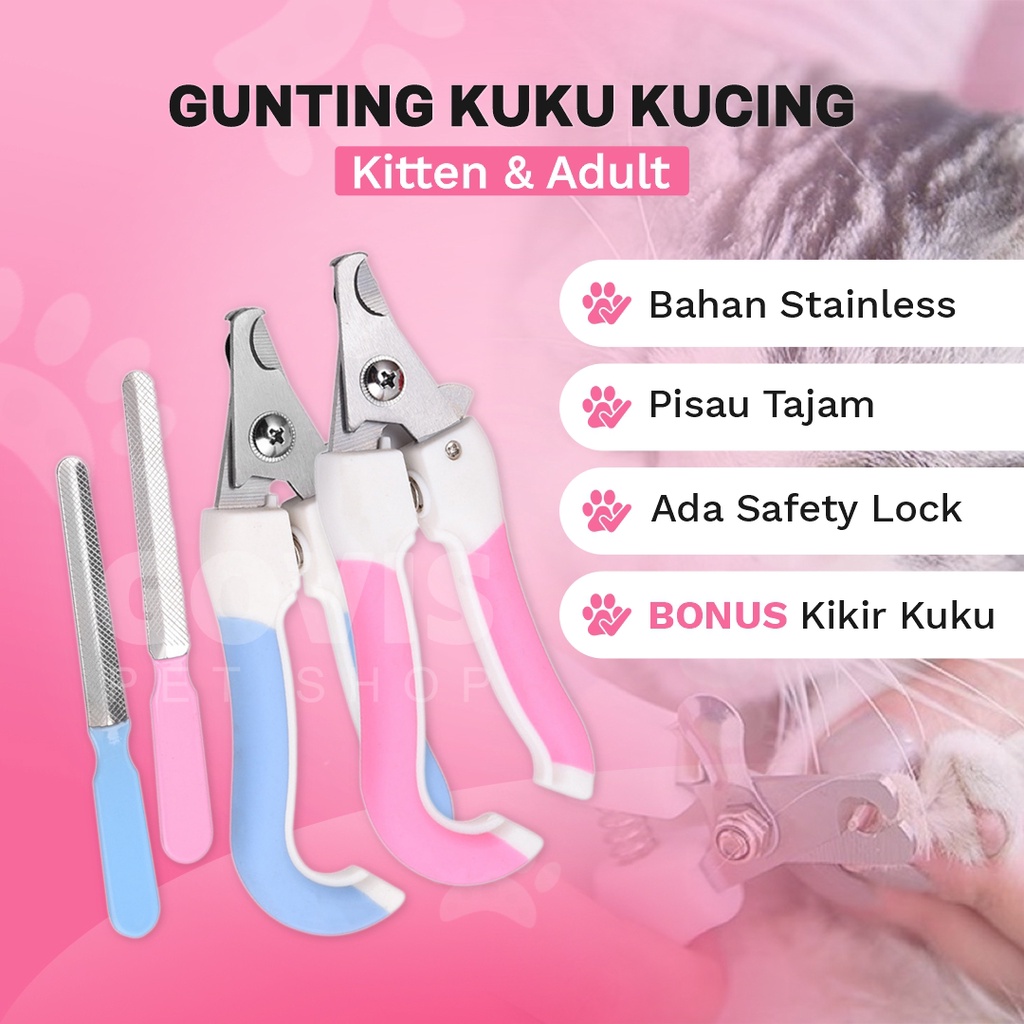 Gunting Kuku Kucing Premium Satu Set Pet Nail Clipper Stainless Steel