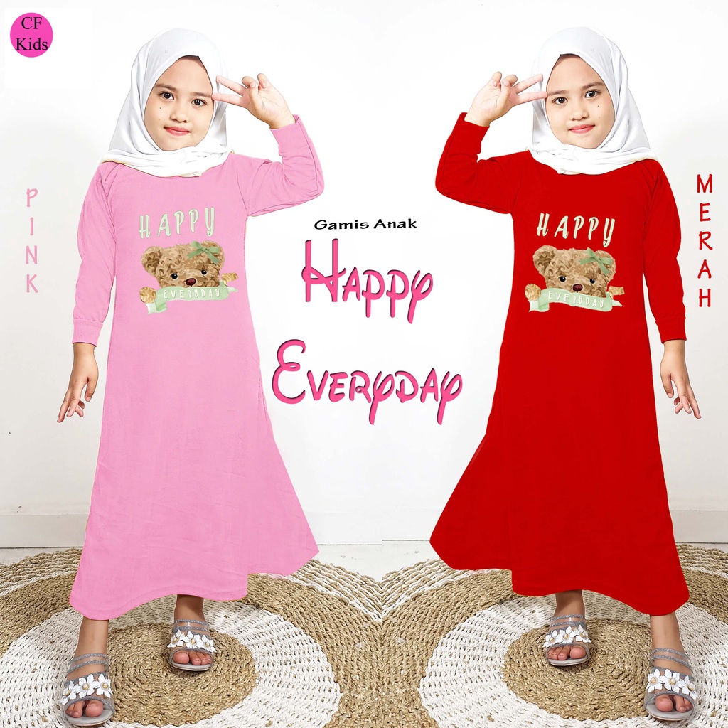 Gamis Anak Perempuan DTF Happy Bear CF Kids