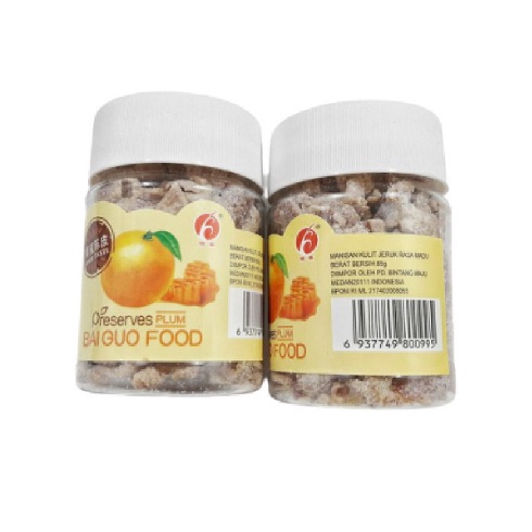

Manisan Kulit Jeruk Rasa Madu 85 gr. Bai Guo Preserved Plum.