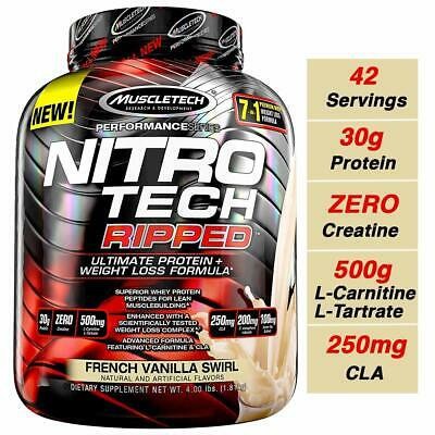 Nitrotech Ripped 4LBS Nitrotech Whey Protein + Fat loss support