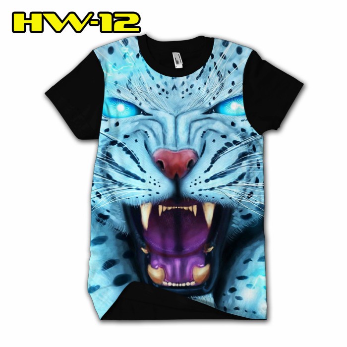 Kaos Harimau Putih Baju 3D Macan