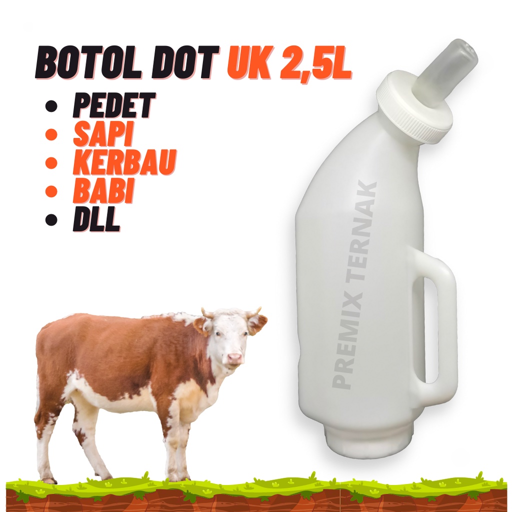 Botol Dot Pedet Sapi 2,5 Liter untuk Sapi Pedet Kuda Kerbau Jerapah