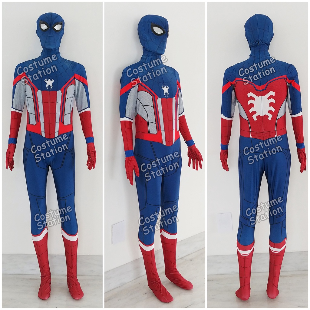 Kostum Spiderman Captain America /Costume Superhero Marvel pria dewasa