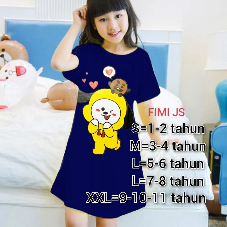 UKR.11Au22y | Dress BTS Anak Perempuan Umur 1-11 Tahun/daster anak perempuan/baju anak/dres anak