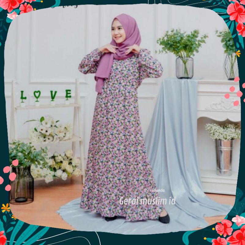 GAMIS RAYON  HOMEDRESS REMPEL BAWAH LD 104 cm