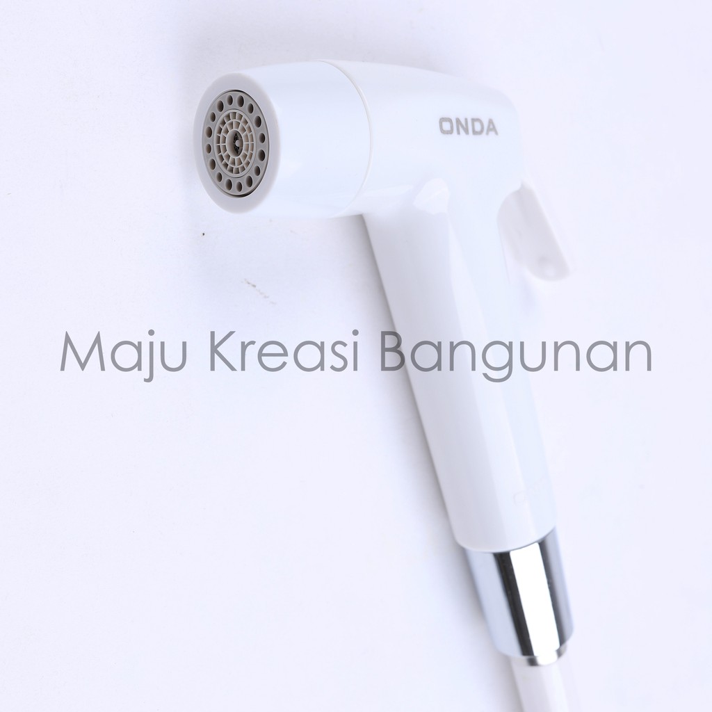 Jet Shower ONDA S 90 WCS Set Kepala Washer Toilet Cebok Putih Selang Bidet S90WCS Nozzle Kuningan