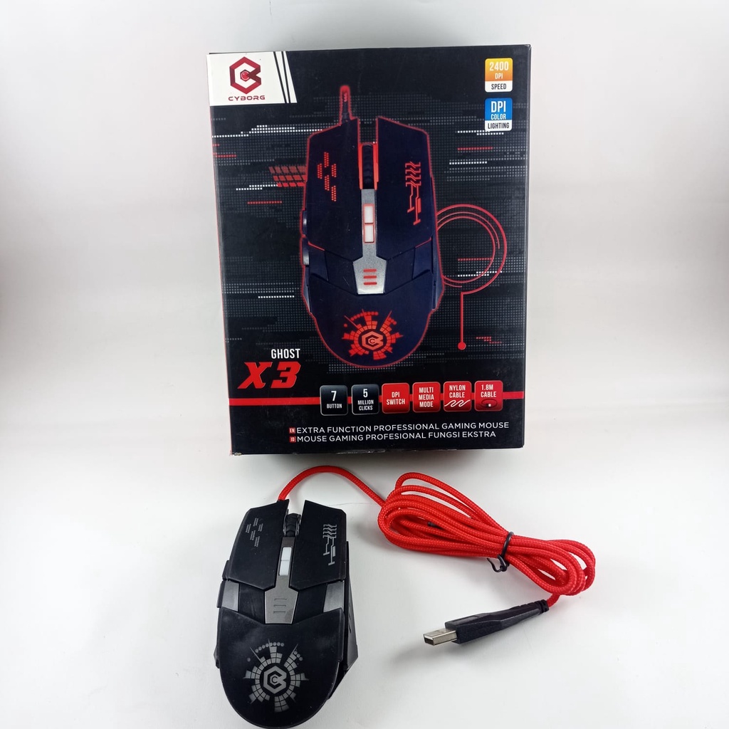 MOUSE 7D GAMING CYBORG X3 LIGHTING ( GHOST )