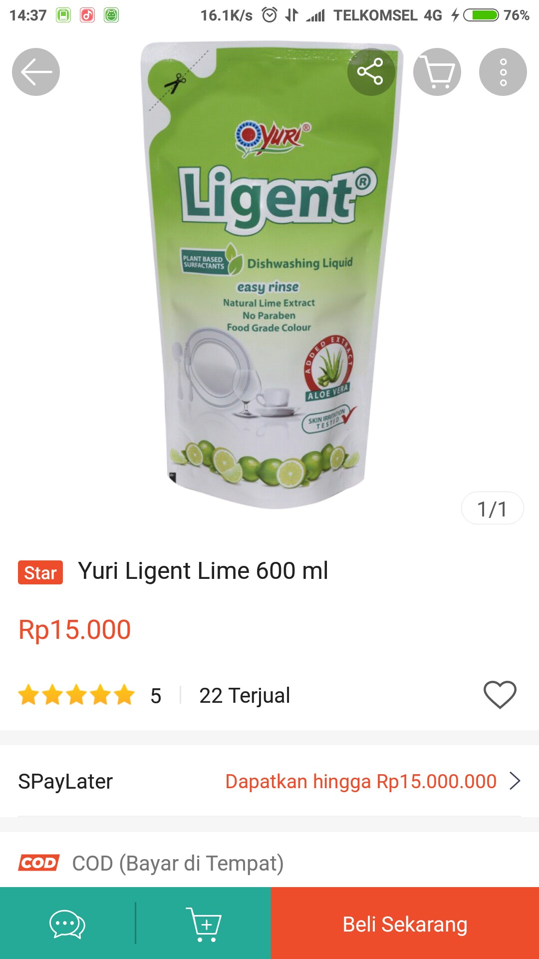 Yuri Ligent Lime 600 Ml