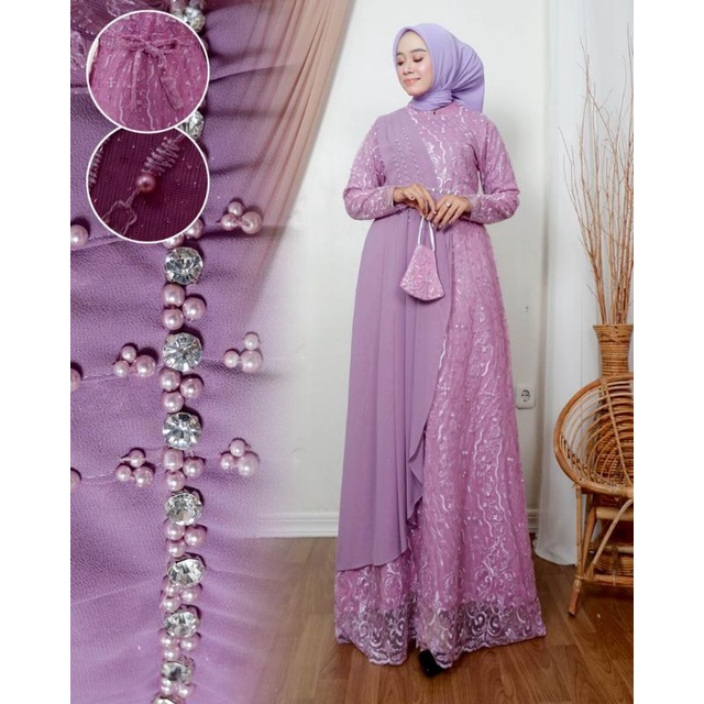 Gamis Maudy 3// Gamis Pesta // Gamis Modern // Gamis kondangan // Gamis Terbaru // Gamis kekinian //