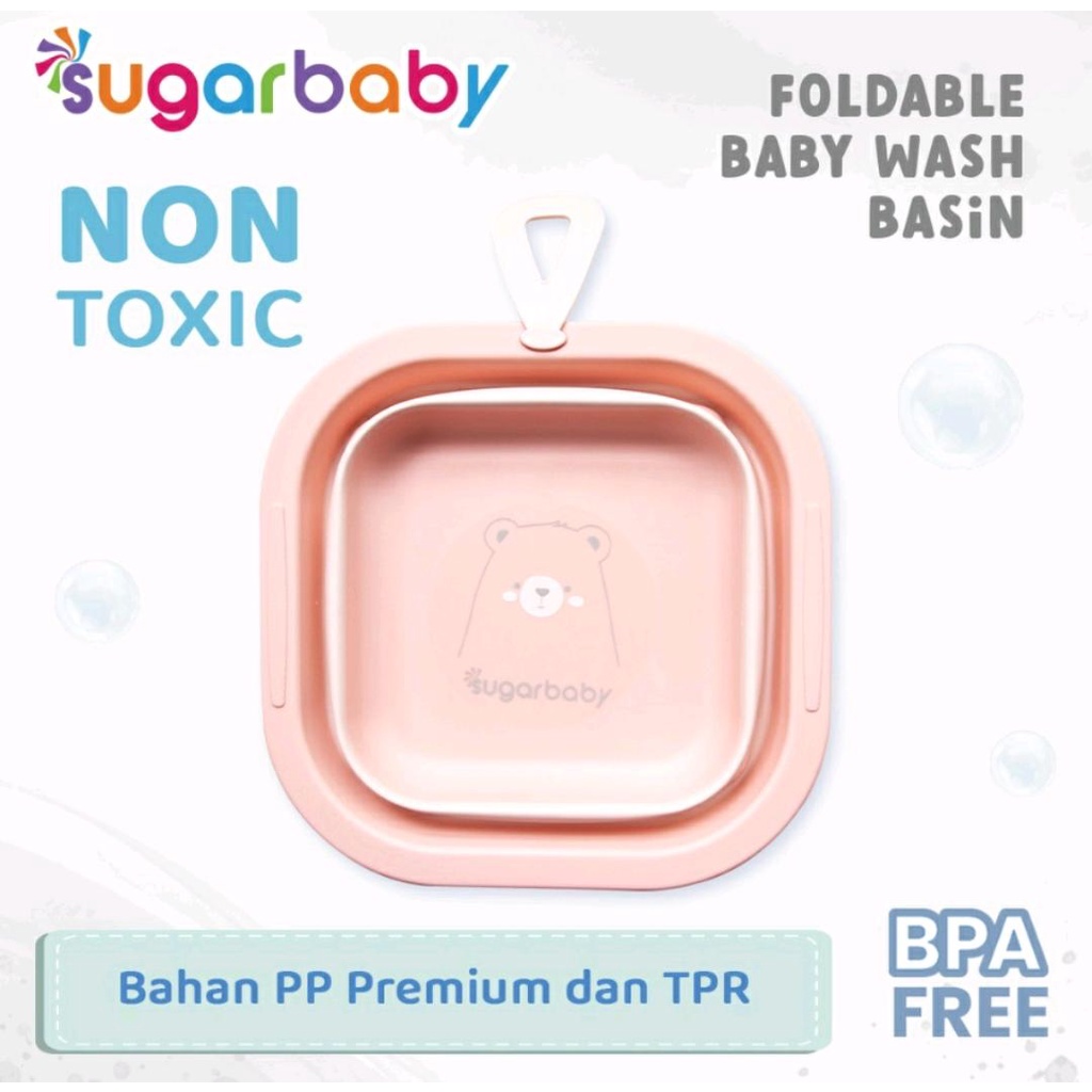 SUGARBABY FOLDABLE BABY WASH BASIN / BASKOM LIPAT BAYI / EMBER LIPAT MULTIFUNGSI