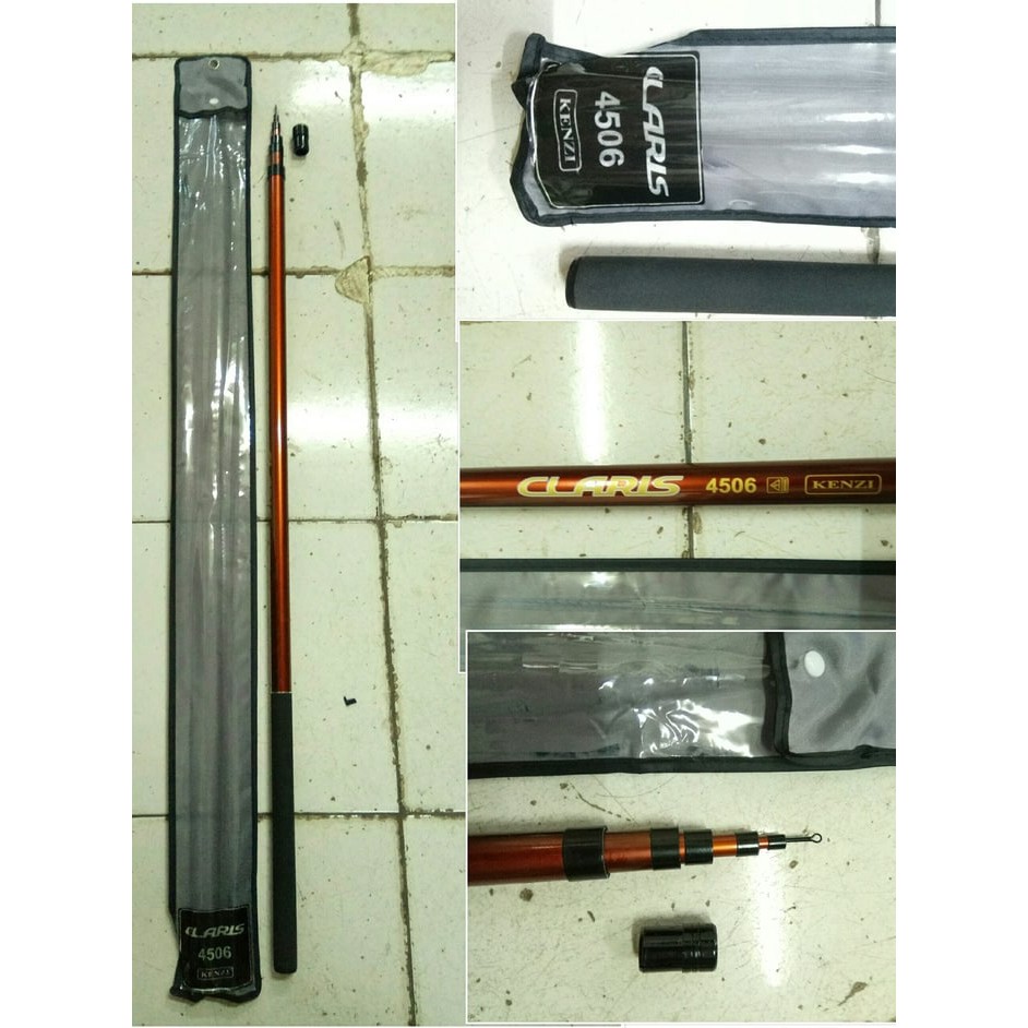 Alat Mancing Joran Tegek Pole Kenzi New Claris 4506 450 Cm Bahan Carbon