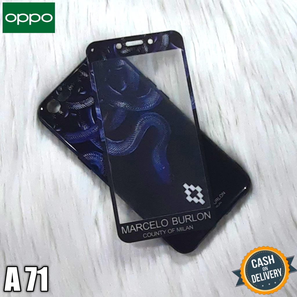 OPPO A71 SOFTCASE MOTIF + TEMPERED GLASS